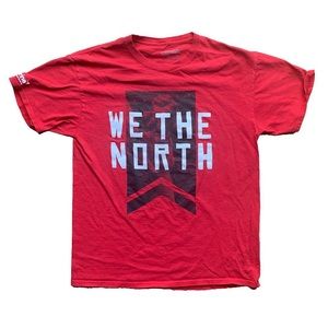 RARE Toronto Raptors We The North Playoffs T Shirt Red NBA Tee